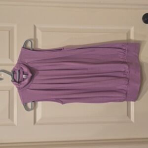 Zenana top mock turtle neck sleeveless - mauve M